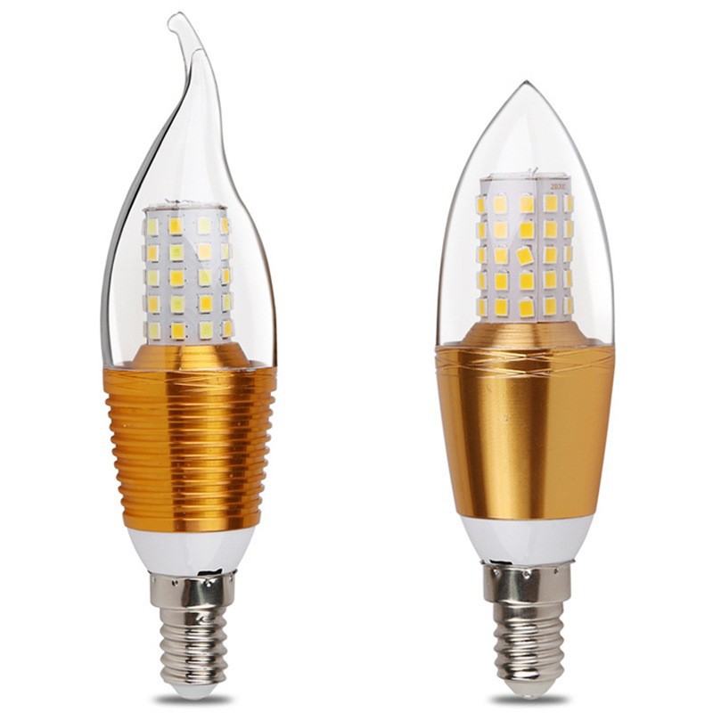 Led candle lamp E14/27 screw bulb energy-saving super bright pull tail sharp bubble living room chandelier light source factory direct sales