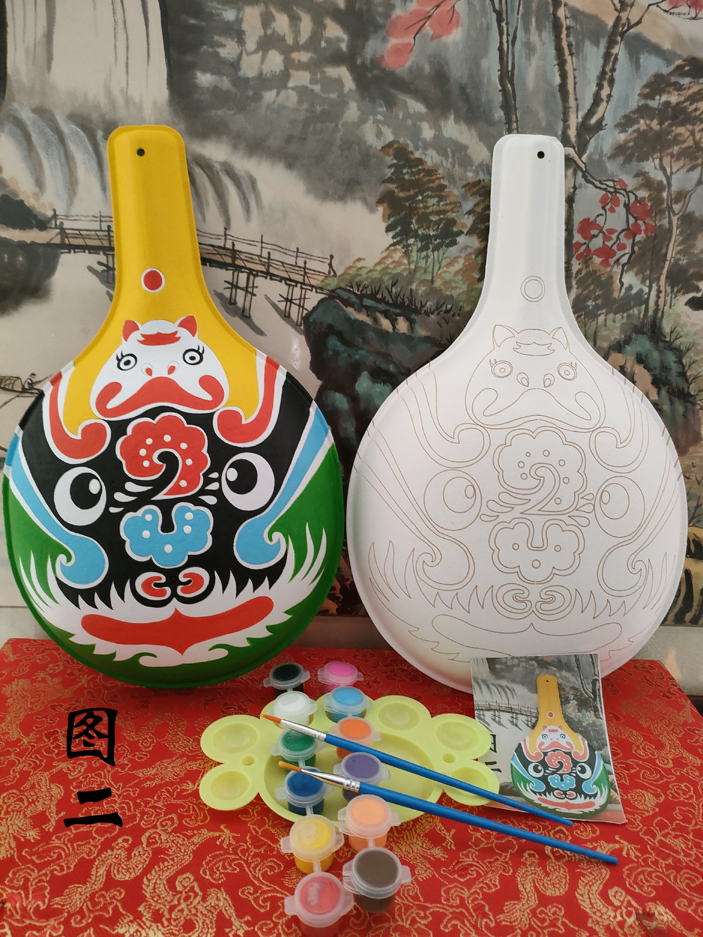 Mask Blank Painting Graffiti Kindergarten Children's Hand-Drawn Peking Opera Face Mask DIY Mask Blank Painting Graffiti