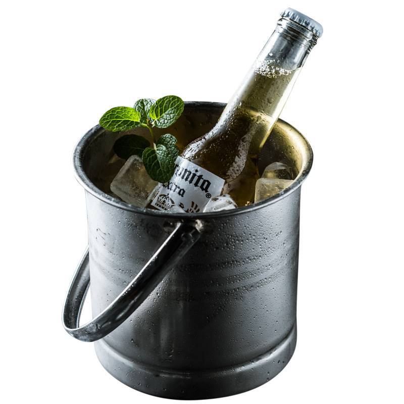 Stainless Steel Ice Barrel Bar KTV Portable Ice Bucket Commercial Ice Champagne Bucket Creative Beer Red Wine Bucket with Bucket