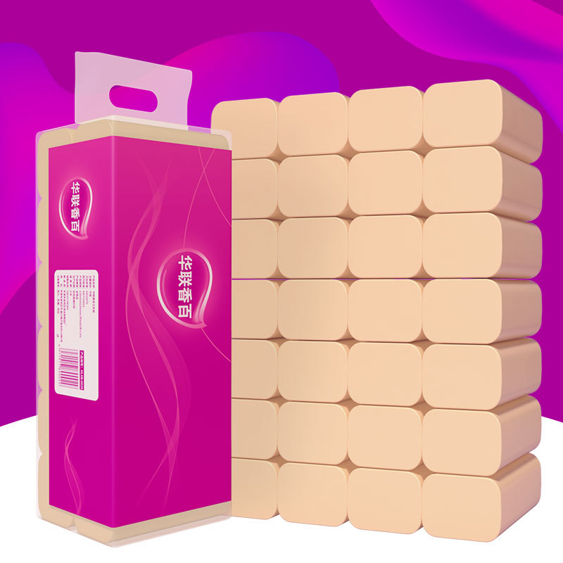 Toilet paper wholesale household affordable non-core roll paper toilet paper toilet paper whole box roll paper toilet paper Hualian Xiangbai