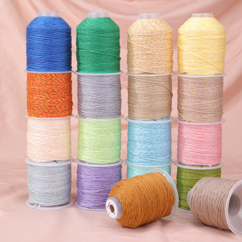 Xizang Hand-Rolled Cotton Thread Large Circle New Fashion Hand-Rolled Cotton Thread Large Roll Cotton Rope Multi-Color Gradient Strand Wholesale
