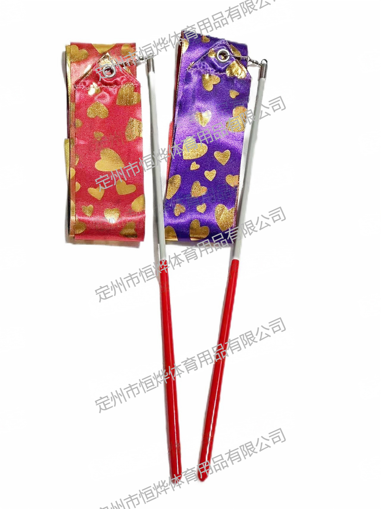 Factory Direct-Operated Gymnastics Ribbons Single-Sided Hot Stamping Love Gradient Children's Toys Dance Ribbons Streamers Ribbons Dance