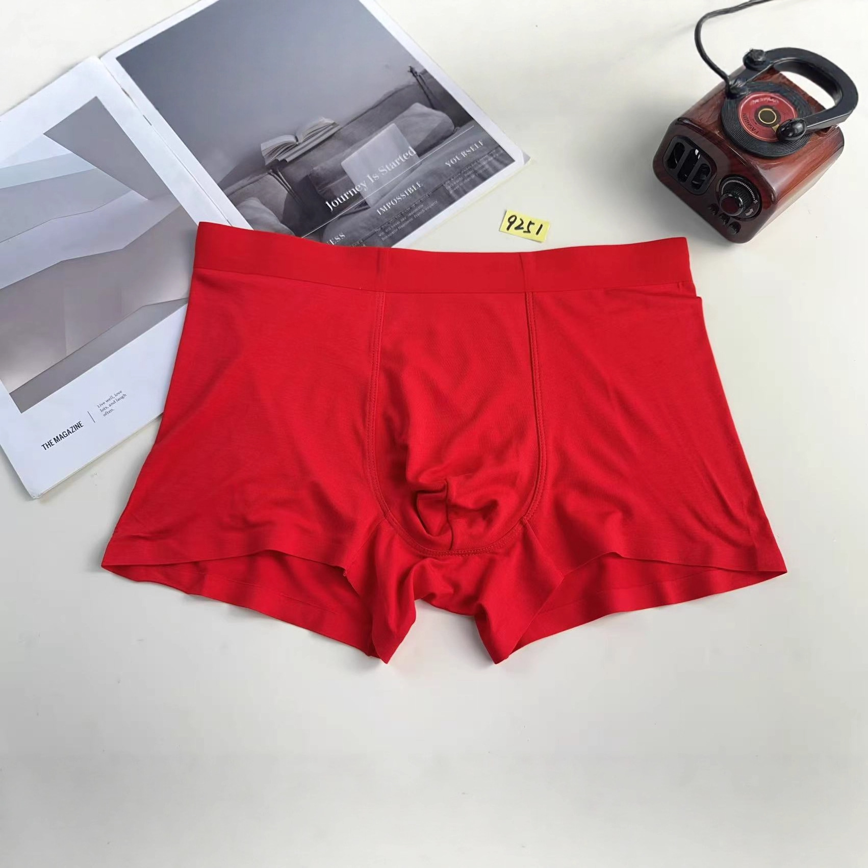 9251 # Free Shipping for the Year of Your Birth Year, Red 60-Count Modal Seamless Men's Boxer Briefs Supply