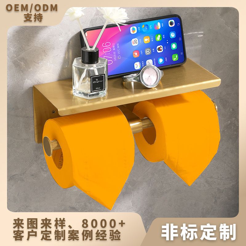 Двойной держатель для туалетной бумаги из нержавеющей стали, для отеля