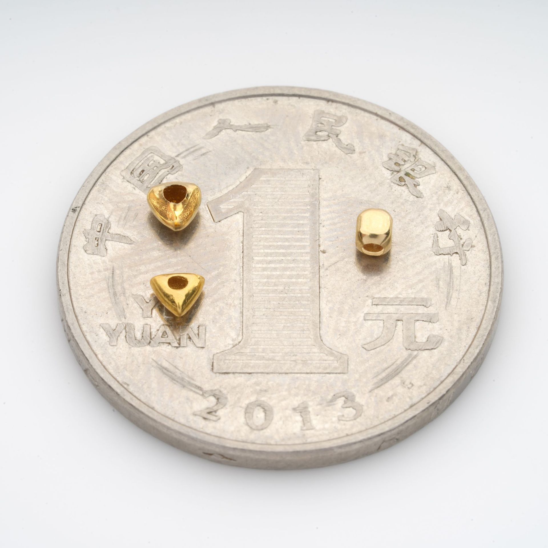 18K Gold Separator Beads Abacus Beads Triangle Beads Square Beads Handmade DIY Accessories Au750 Accessories Factory Direct Sales