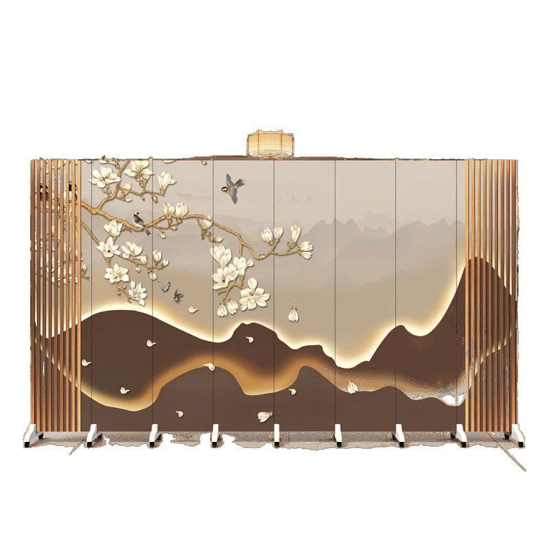 New Chinese Style Screen Partition Living Room Blocking Hotel Bedroom Office Simple Home Folding Screen Removable Folding Factory