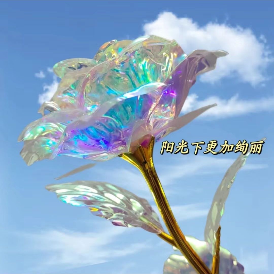 Кросс-граница цветная золотая фольга роза искусственный цветок одиночный цветок подарок на День матери День учителя маленький подарок на Рождество