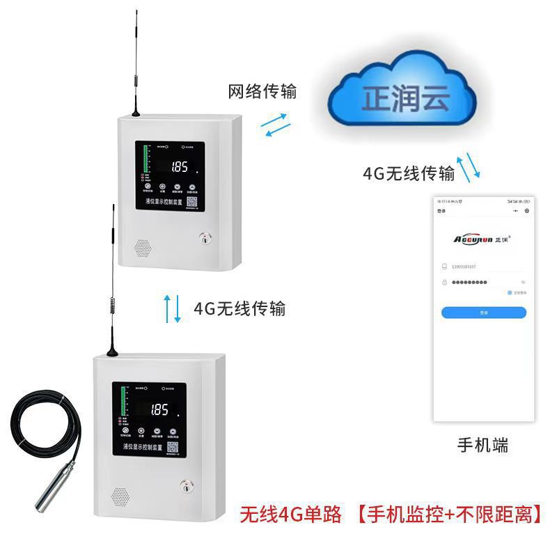 Zhengrun Wireless 4g Lora Liquid Level Meter Fire Digital Liquid Level Meter Remote Wireless Liquid Level Display