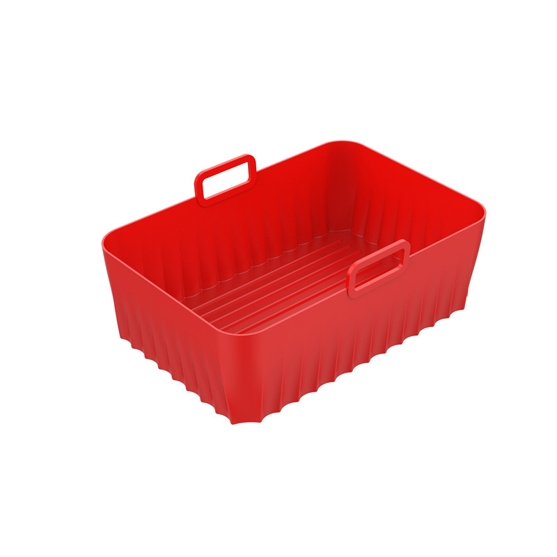 Cross-border Amazon New Rectangular Double-pot Air Fryer Silicone Baking Pan Special Air Fryer Silicone Pad
