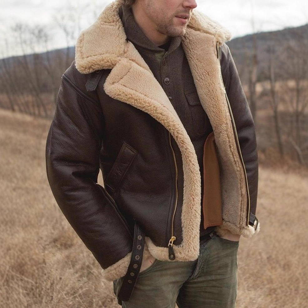 Новая продукция из искусственного меха, длинные рукава, утолщенная куртка для мужчин