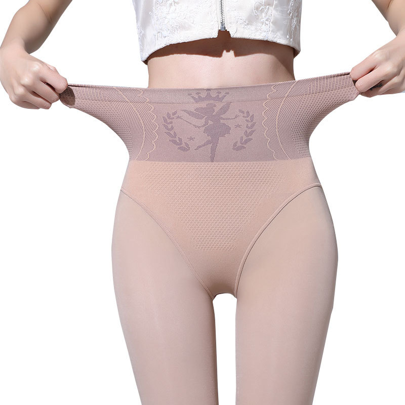 Flower Fairy Water Light socks light leg female artifact leggings high waist belly contracting hip lifting thick velvet warm one-piece pants plus size