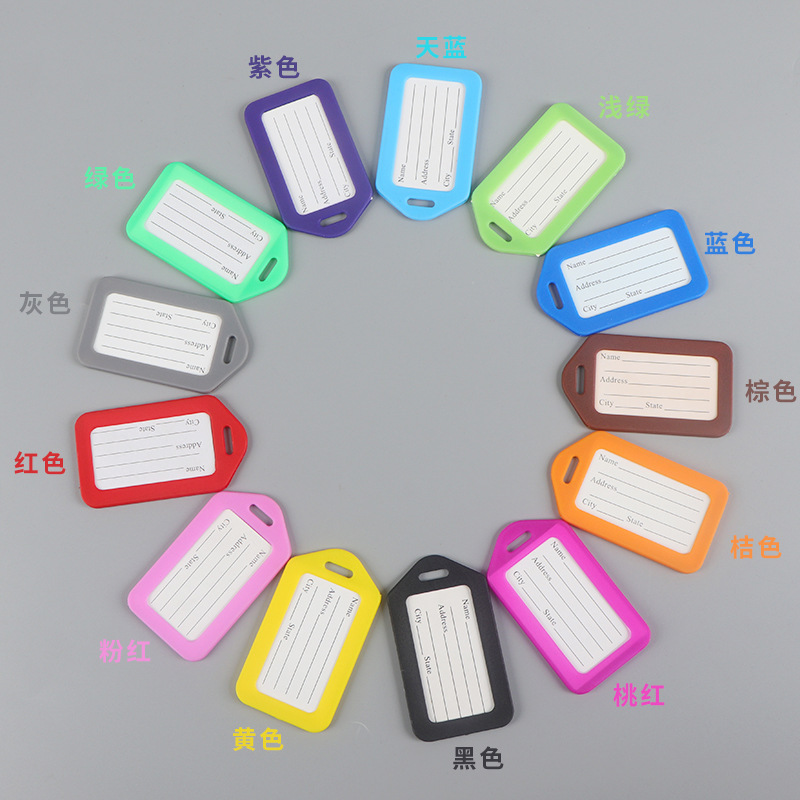 Waterproof pvc plastic soft plastic aircraft travel card boarding name tag luggage tag card set classification brand