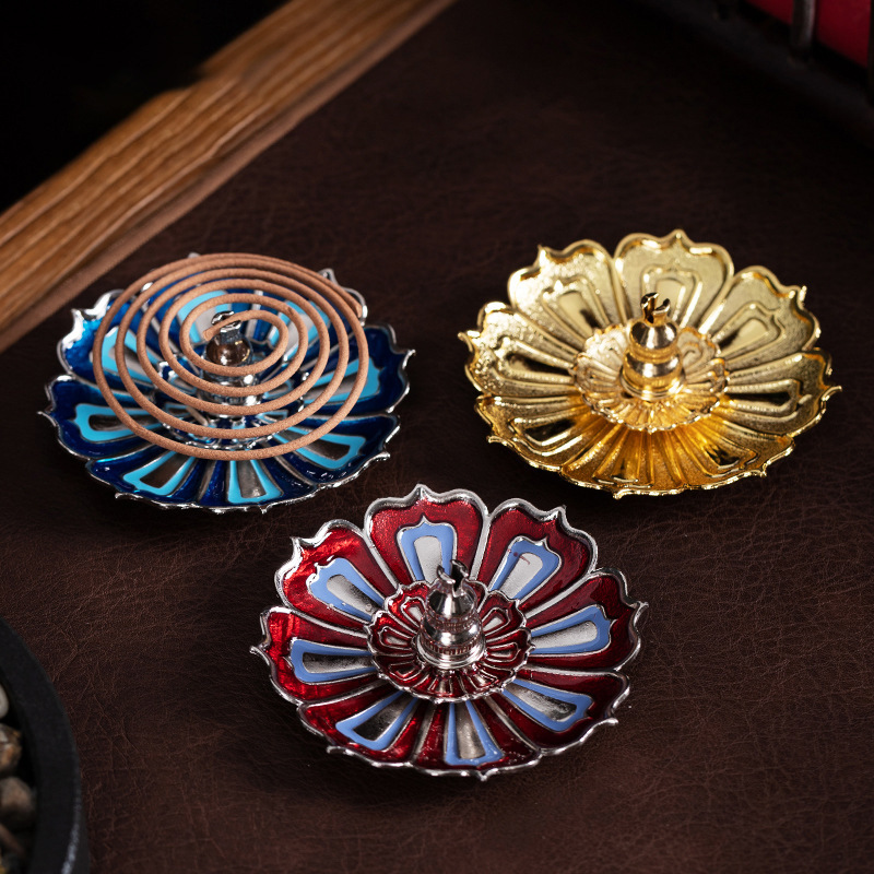 Gourd-Shaped Incense Holder with Multiple Holes, Water Drop Incense Holder, Turtle Lotus Incense Holder, Dragon Incense Holder, Incense Accessories, Enamel Color