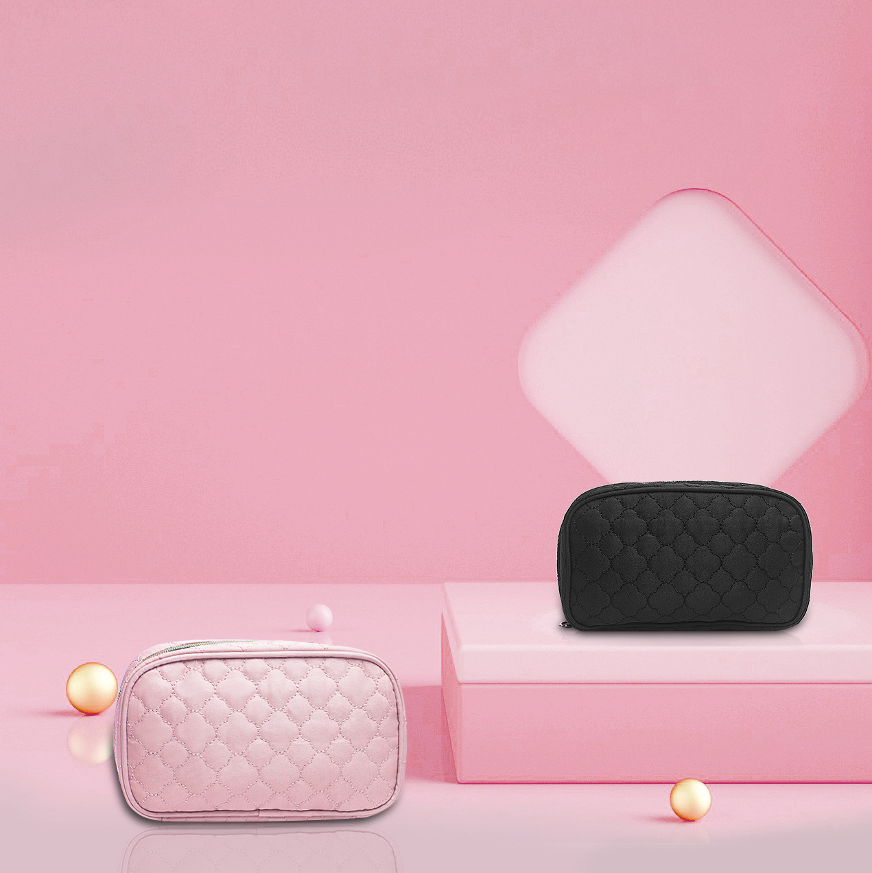 Essential Oil Bag Cosmetics Bag, Compact Cotton Imitation Leather Velvet Convenient One-Shoulder Household Nail Polish Cosmetics Bag