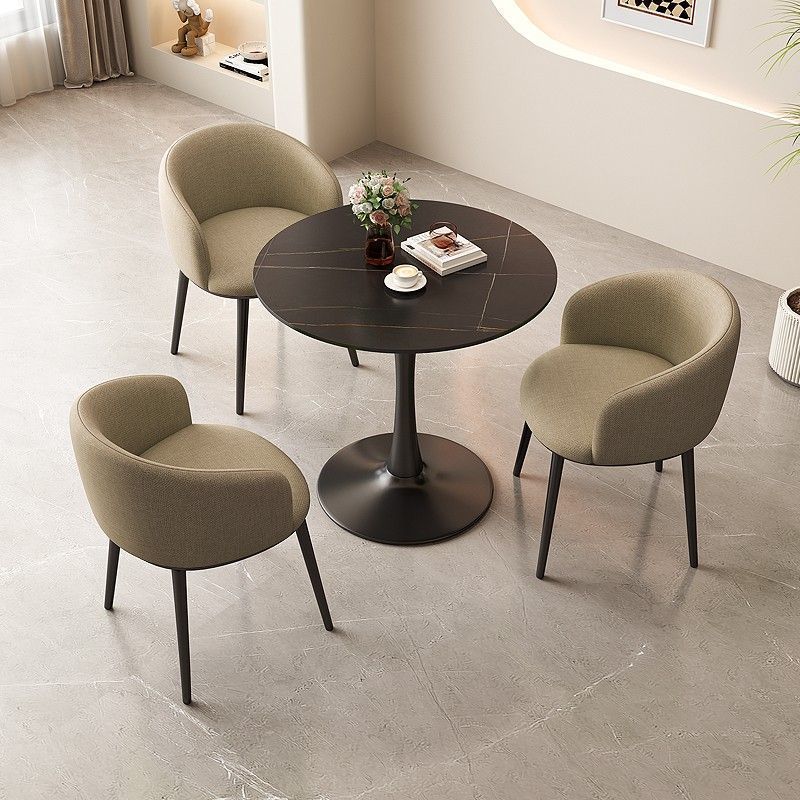 Modern Negotiation Table Rock Board Table and Chair Combination Office Leisure Milk Tea Coffee Shop Rental Room Home Round Table Dining Table