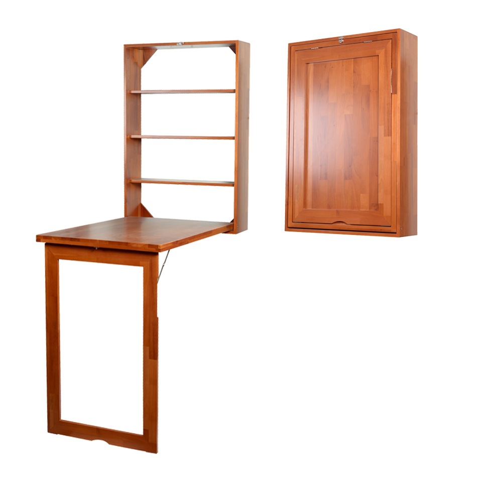 Solid Wood Outdoor Small Apartment Wall-mounted Apartment Foldable Storage Multi-functional Bar Desk Balcony Storage Table