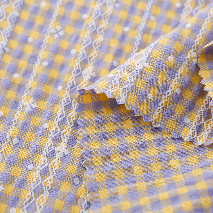 40 Color Plaid Printed Cloth Plain Polyester Cotton Fabric Spring and Summer Children's Overwear Dress Anti-mosquito Pants Fabric