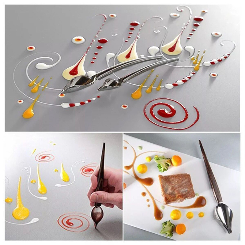 DIY Stainless Steel Chocolate Spoon Decorative Decorative Filter Spoon Pencil Writing Tool West Point Baking Cake Tools