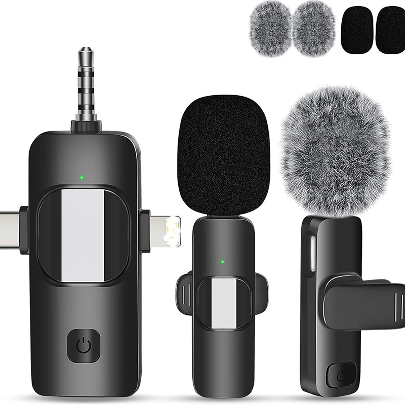 K1K9pro wireless collar clip microphone outdoor mobile live microphone mini noise reduction collar clip microphone