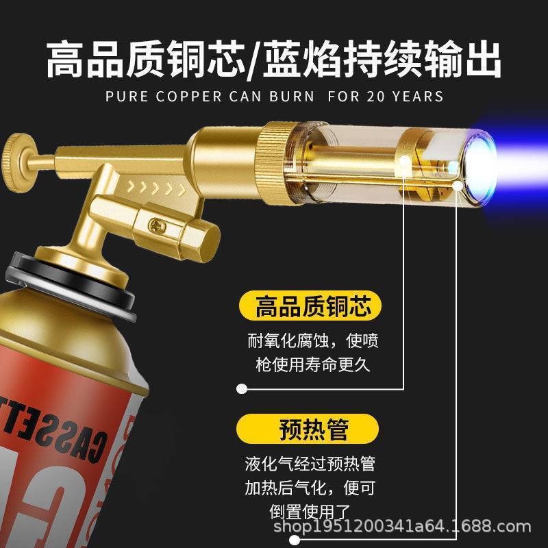 Flame Gun for Roasting, Household Portable Handheld Cassette Flame Gun, Welding Gun Igniter, Pure Copper Nozzle