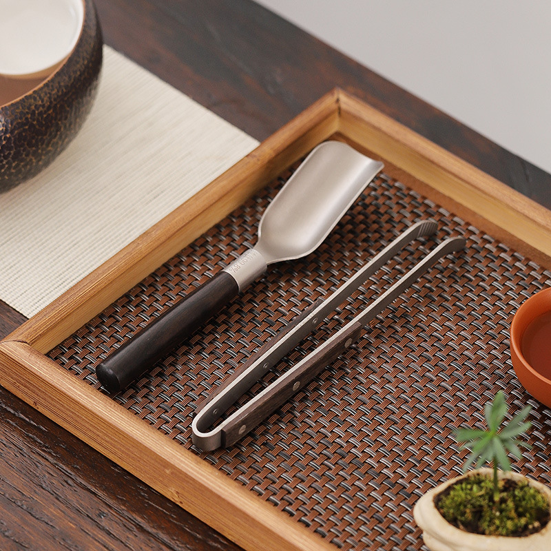 Pure Titanium Tea Clamp Tweezers High-end Tea Spoon Tea Cup Tea Clamp Washing Cup Clamp Anti-slip Tea Kung Fu Tea Set Accessories