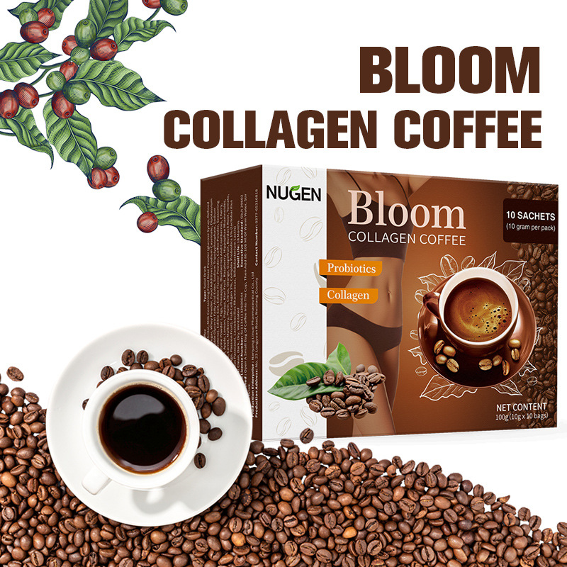 Foreign trade cross-border glutenin coffee collagen coffee bloom COLLAGENCOFFEE white coffee