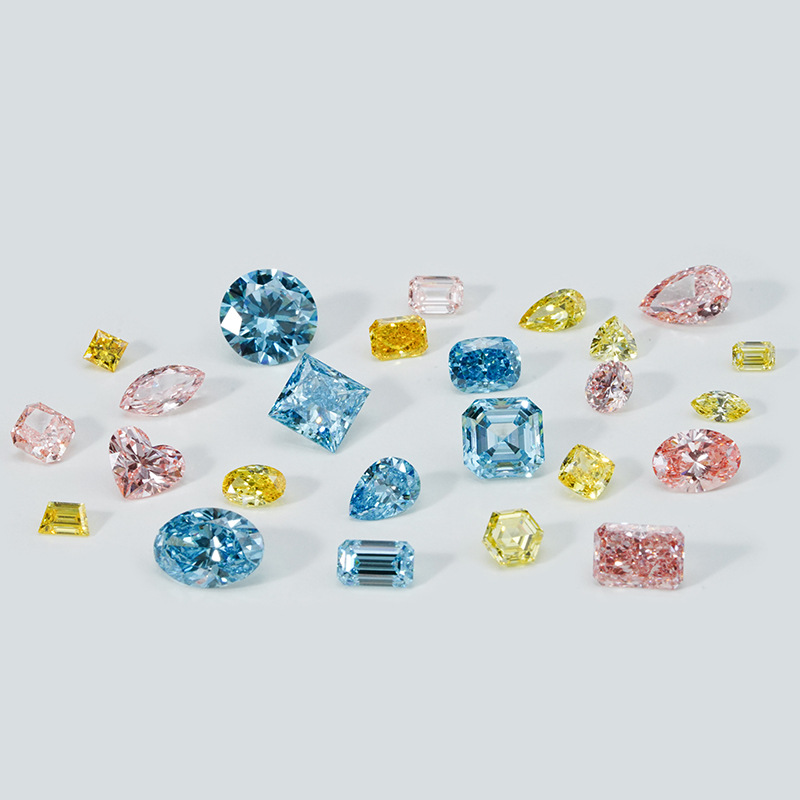 Custom 18K Cultured Diamond Platinum Ring Earrings Laboratory Henan Artificial Diamond Synthetic Diamond Jewelry Necklace