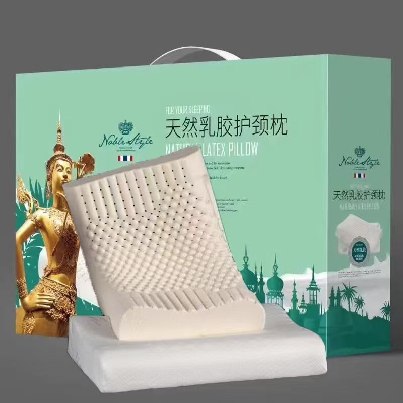 Подушка из тайского натурального латекса, массажная подушка, защита шеи, подушка для студентов, подарочная коробка, оптовая продажа