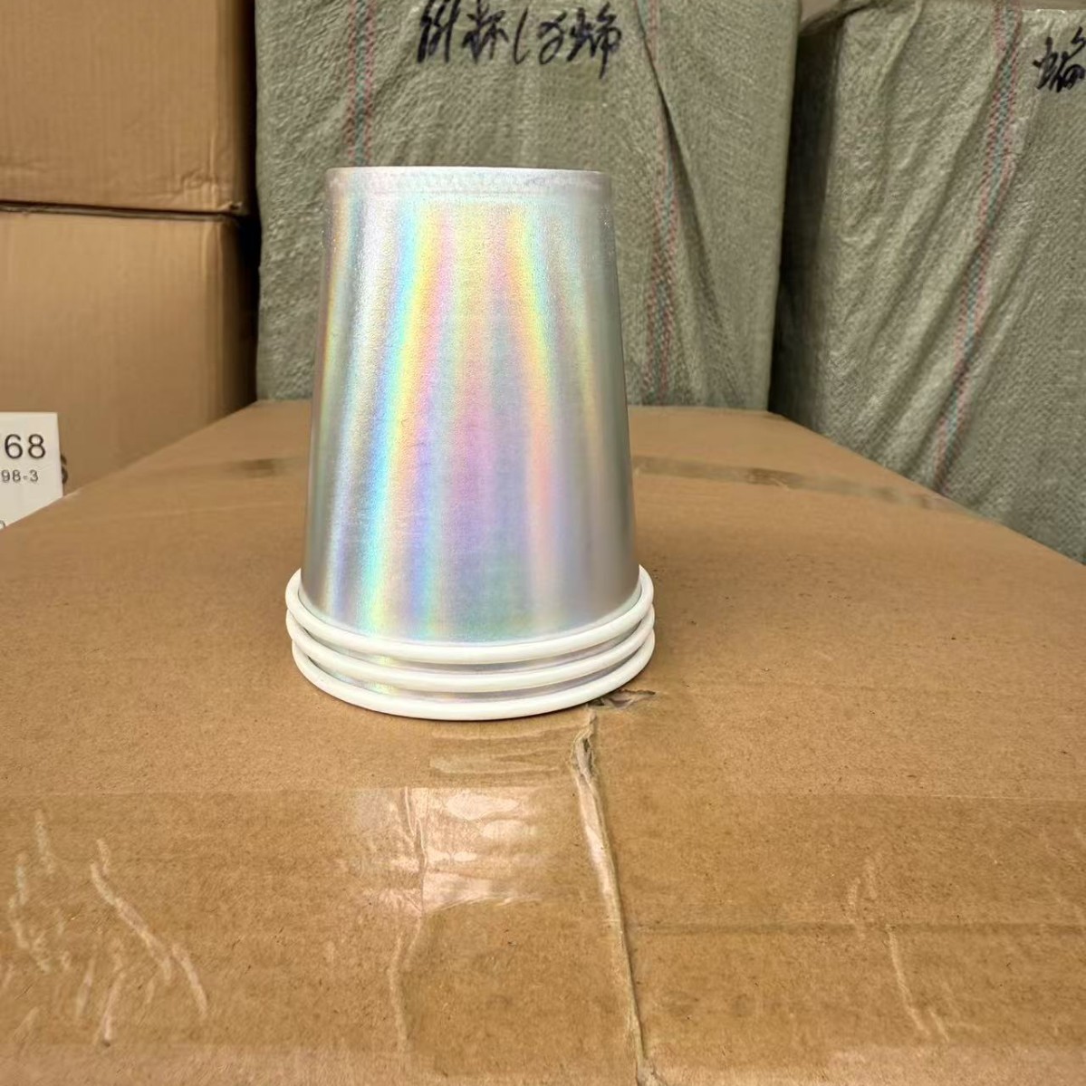 Colorful Silver Paper Cup Disposable Birthday Party Picnic Venue Atmosphere Decorative Tableware 10 Ounces