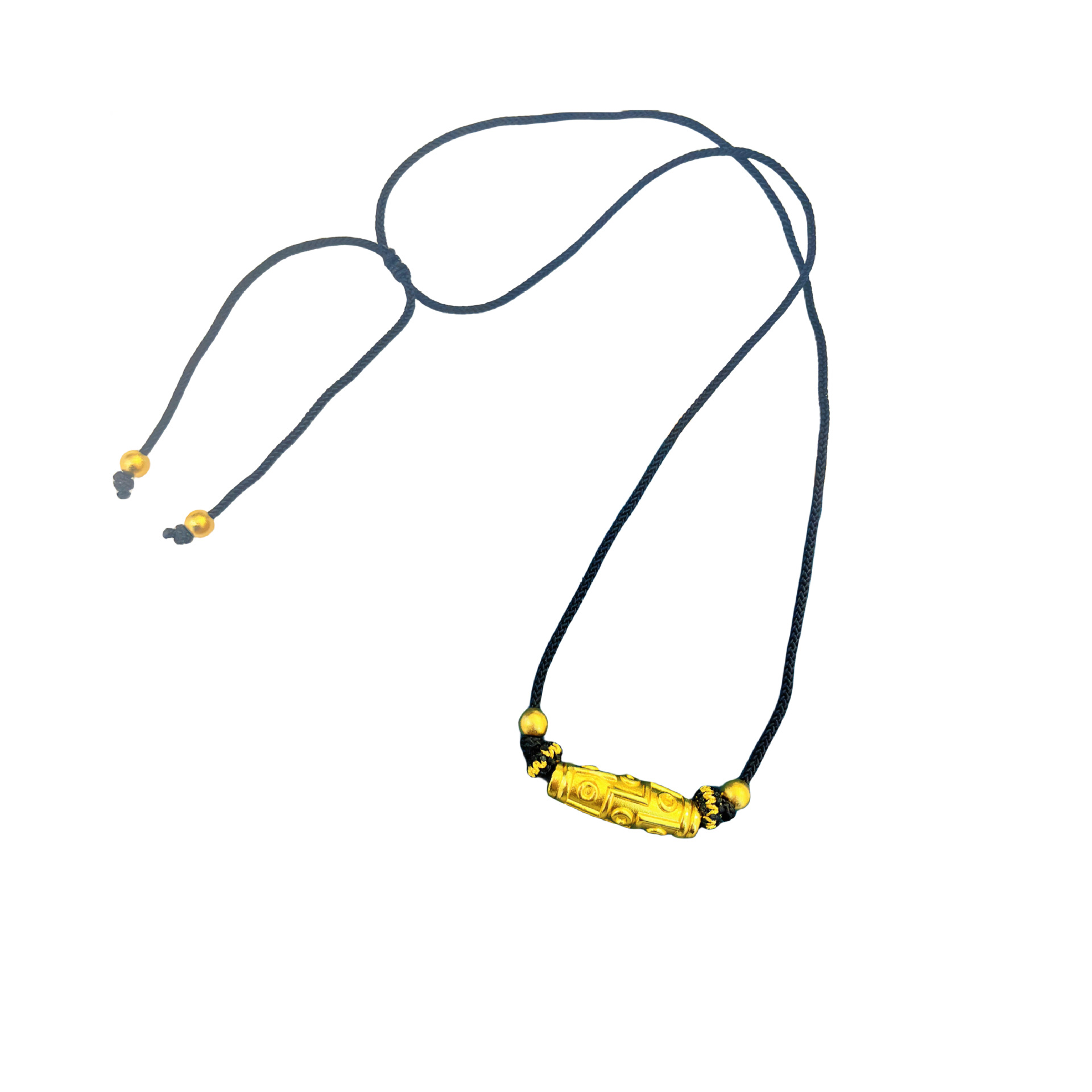 Gold shop same style ancient sand gold Xizang style Nine-eye Sky beads black rope lucky beads necklace diy accessories bracelet necklace