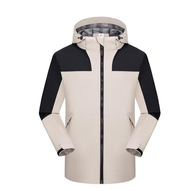 Autumn and Winter Thin Windbreaker Custom Logo Unisex Color-Blocked Jacket Outdoor Windproof Breathable Mountaineering Workwear Embroidery