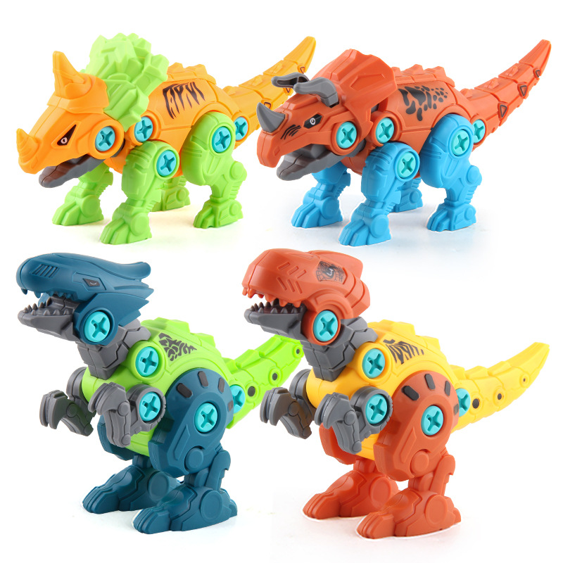 Factory Direct Sales Boys Disassembly and Assembly Dinosaur Building Block Toys with Electric Drill Nut Assembly Tyrannosaurus Building Block Set