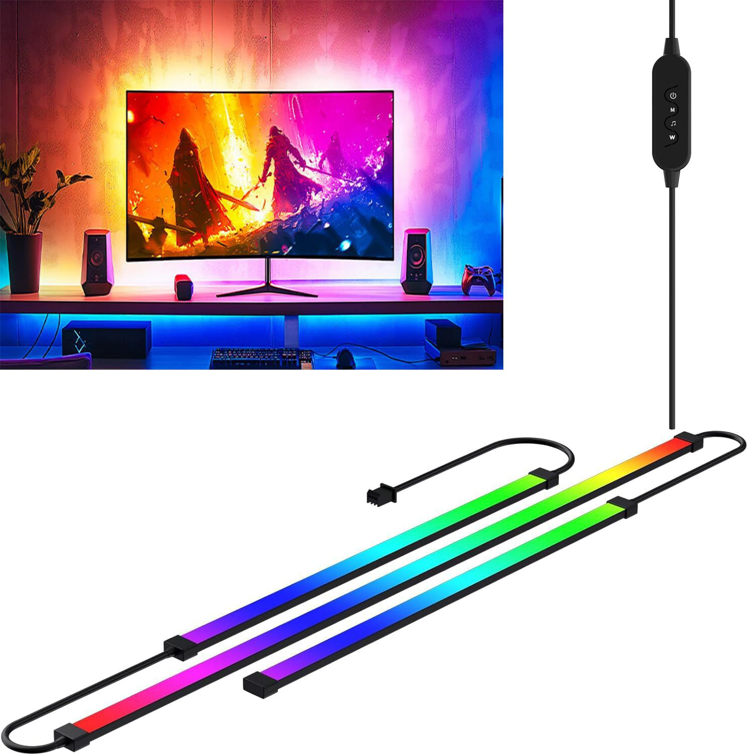 Rgb Ambient Light E-Sports Room Decoration Desktop Computer Screen Monitor Backlight Screen Light with Screen Synchronization Light Strip