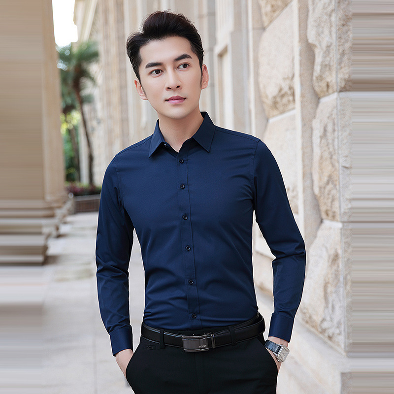 White Shirt Men's Long-sleeved Non-ironing Slim-fit Business Work Clothes Large Size Professional Dress Men's Shirt M-8XL