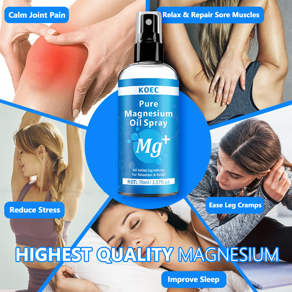 Koec Magnesium Oil Spray Muscle Soothing Pure Magnesium Body Spray Magnesium Oiil Spray Cross-Border Hot Model