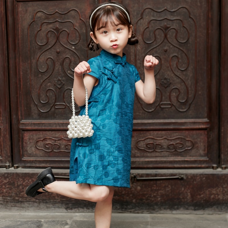 Children's cheongsam girls' Chinese style dress new summer baby cheongsam
