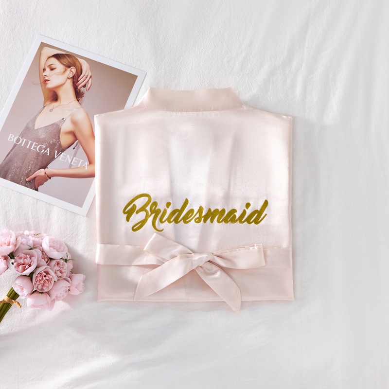 2025 New Ice Silk Bridal Morning Gown Women's High-end Thin plus size Light Luxury Simple Outer Wearing Morning Gown