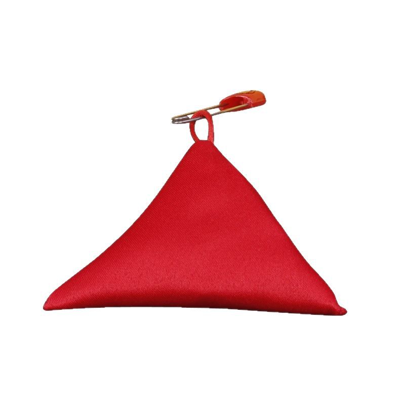 Children's Triangular Peace Amulet Bag Empty Bag Lanugo Bag Red Brocade Bag Pin New Chinese Style Hanging Neck Handmade