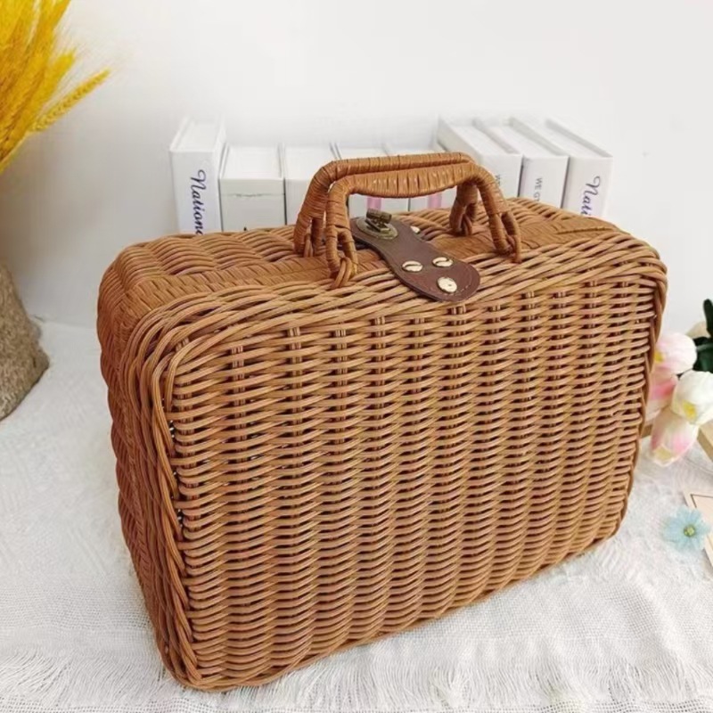Mid-Autumn Festival Gift Box Rattan Bridesmaid Accompanying Gift Storage Box Hand-woven Vintage Xi Shop Gift Box Dragon Boat Festival Dumpling