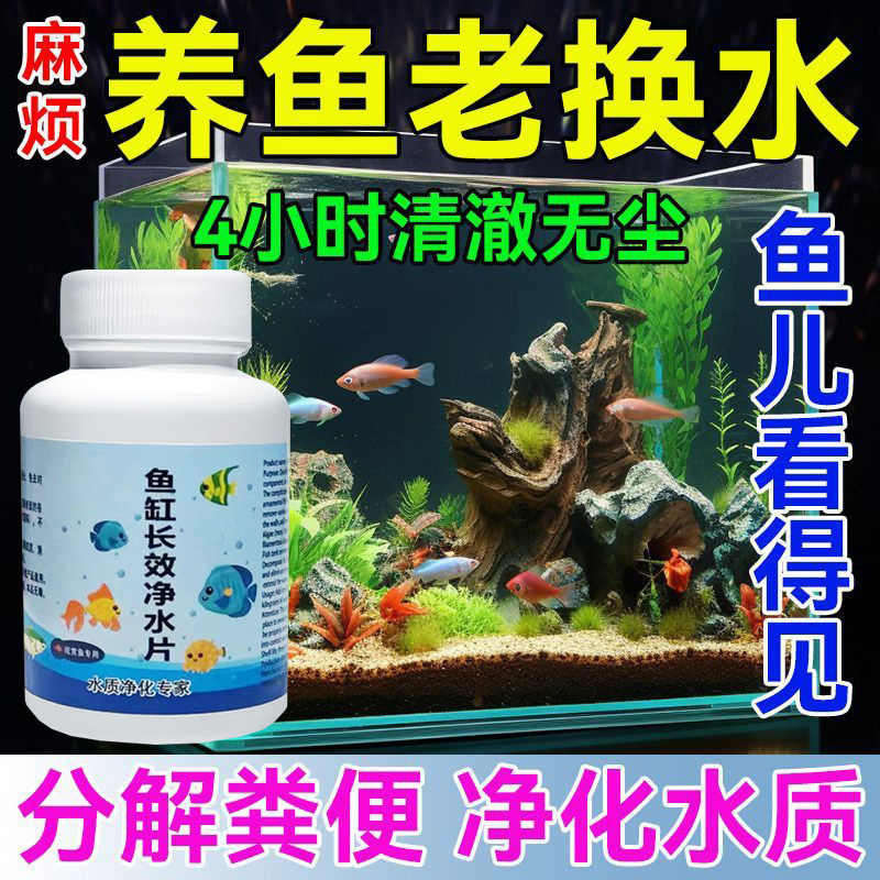 Fish Tank Purified Water Pieces Clear Clear Purified Water Deodorization and Deodorization Fish Tank Aquarium Fish Pond Clear Water Purifying Agent for Fish Faring