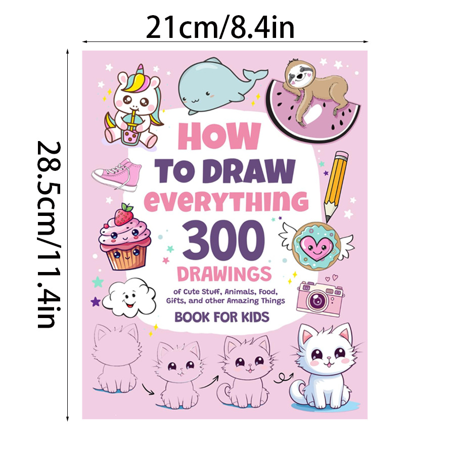 Cross-border new culture how to draw the 300 cute animal food and creative pattern painting