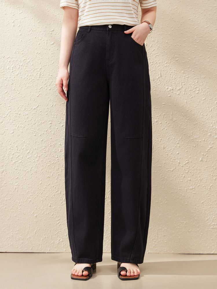 [Oriental Scimitar Pants] Pure Cotton Loose Arc-Shaped Cocoon-Shaped Jeans, Slim and Showy, Plus Size Fat mm Summer New Style