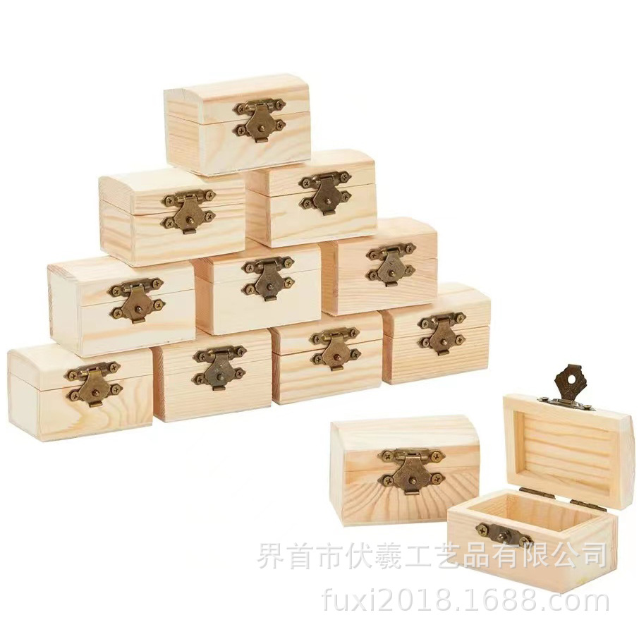 Кросс-бордовая дистрибуция в наличии маленькая деревянная шкатулка для украшений незаконченная деревянная коробка упаковка ручной росписи индивидуальный DIY