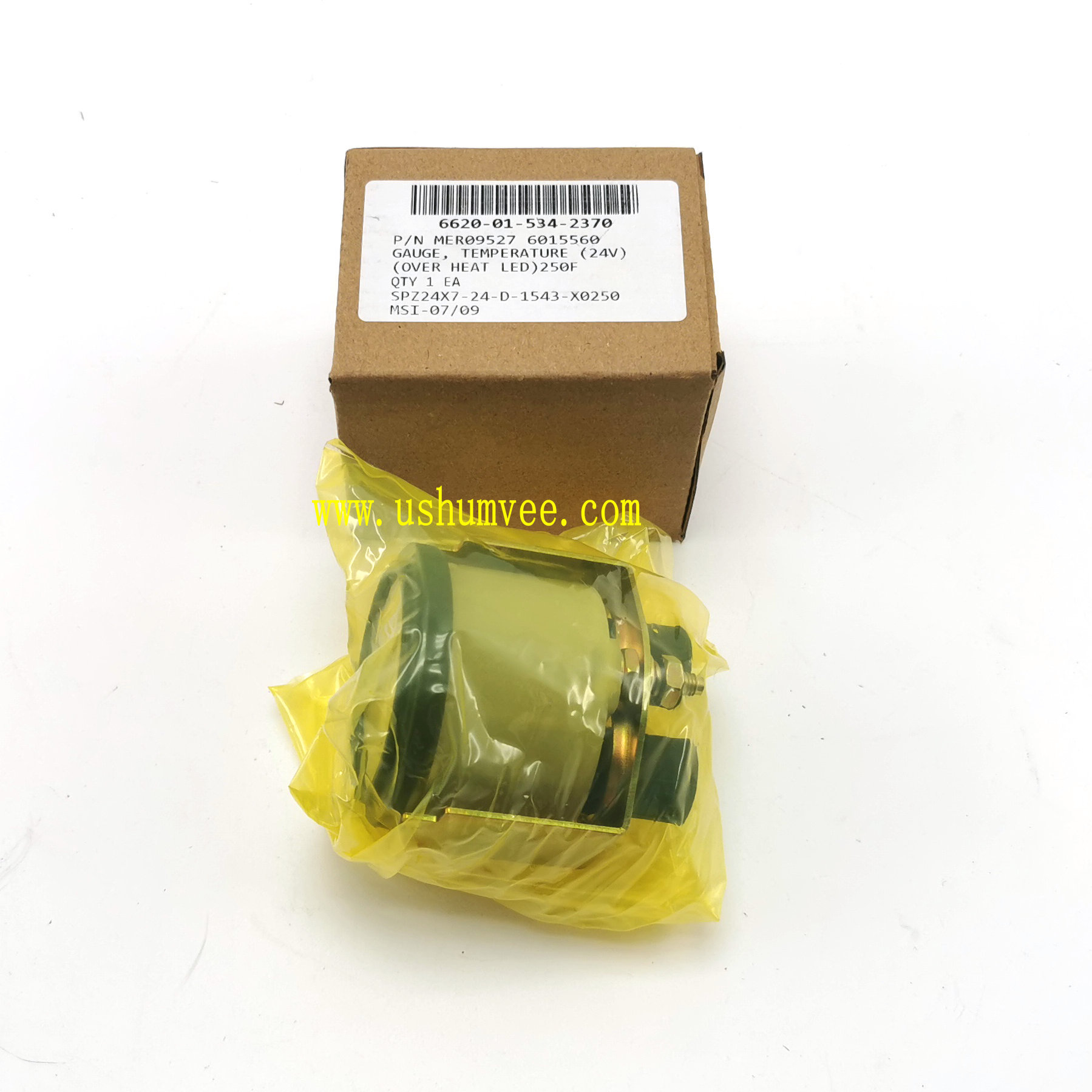 HMMWV 6620-01-534-2370 6015560-61 water temperature meter 24V-250F with indicator light