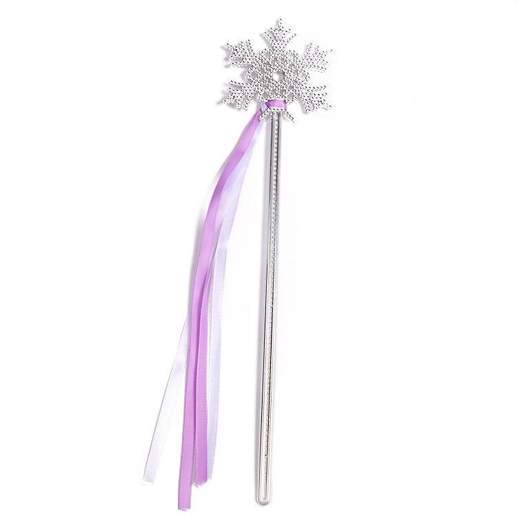 Colorful Ribbon Snowflake Wand Fairy Wand Queen Magic Wand Children's Jewelry Dress up Accessories