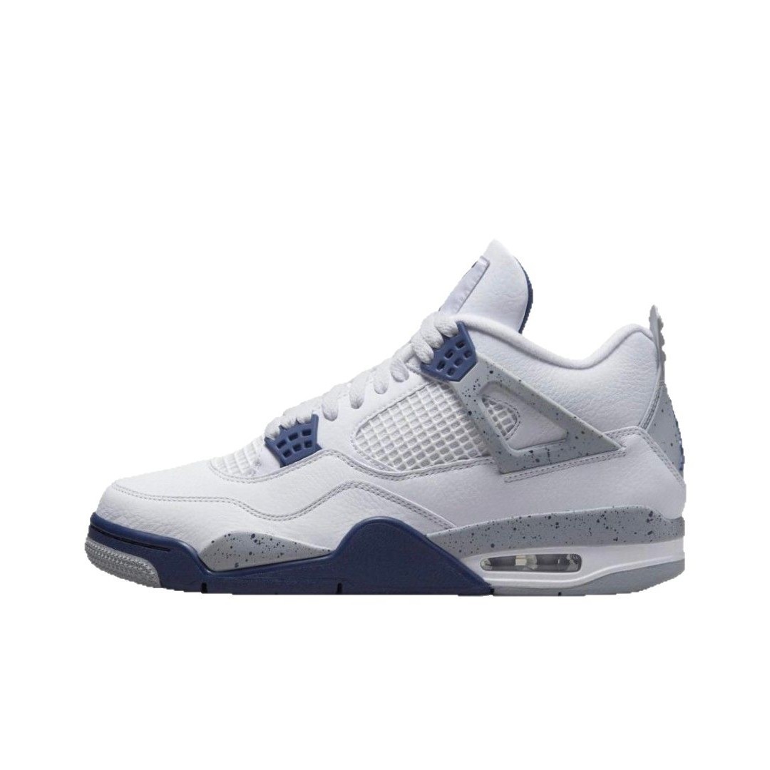 Putian Shoes High Edition Wholesale AJ4 Black and White Cat Midnight Blue and White Cement Red Button Joe 4 Sports Air Cushion Basketball Men's and Women's Shoes