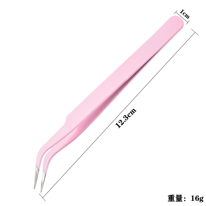 False Eyelash Tweezers, Eyelash Artist Grafting Eyelash Curler, Pink, Easy to Use, Eyelash Handmade Journal, Special for Grafting