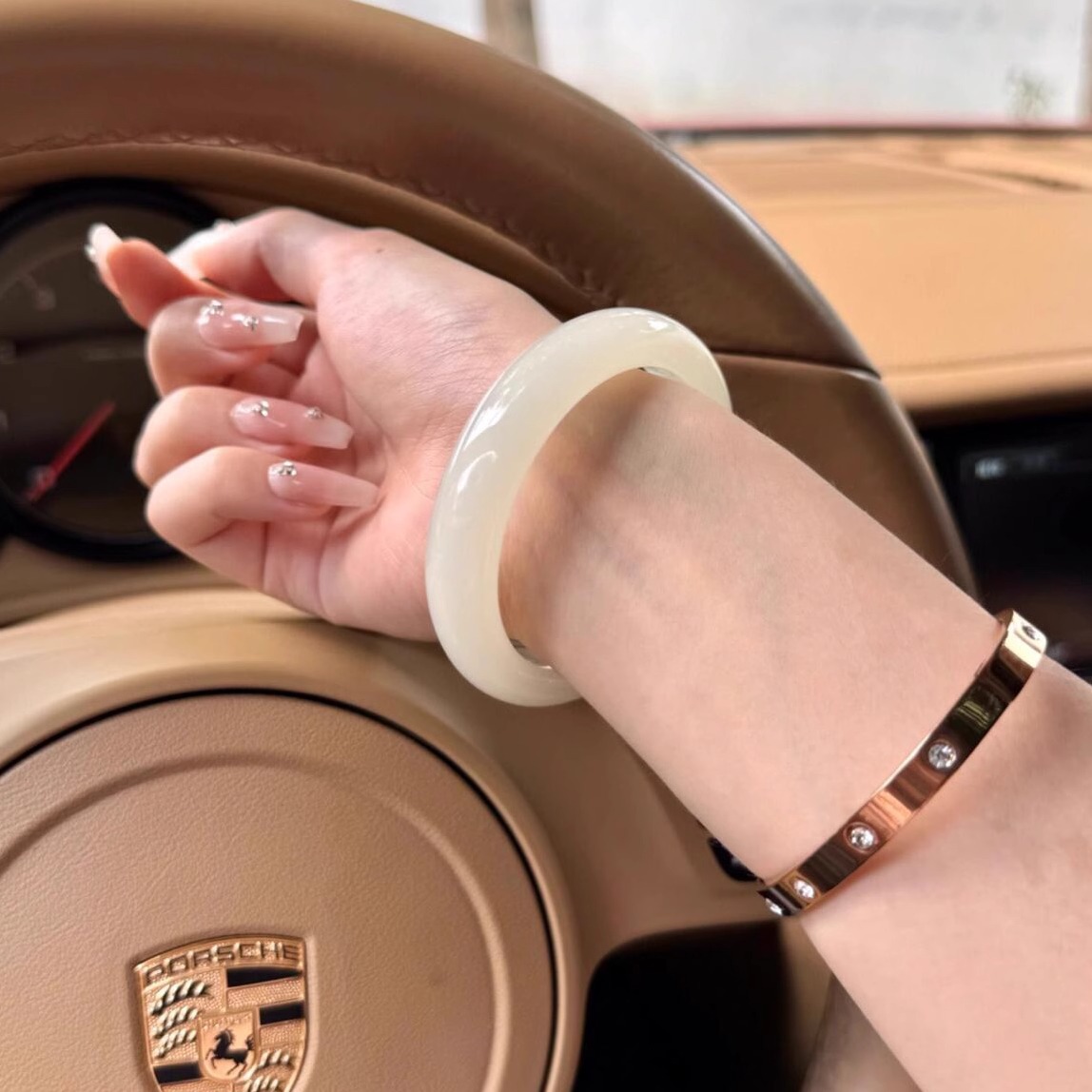 Weng Kai Xinjiang Hetian Jade Bracelet Children's A Goods Topaz Sutton Jade Kunlun White Jade Bracelet with Certificate