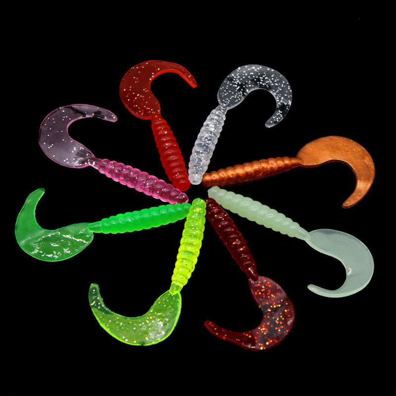 Factory wholesale Luya Soft Bait Tail fake bait bionic soft worm 3.5cm micro single tail soft maggots