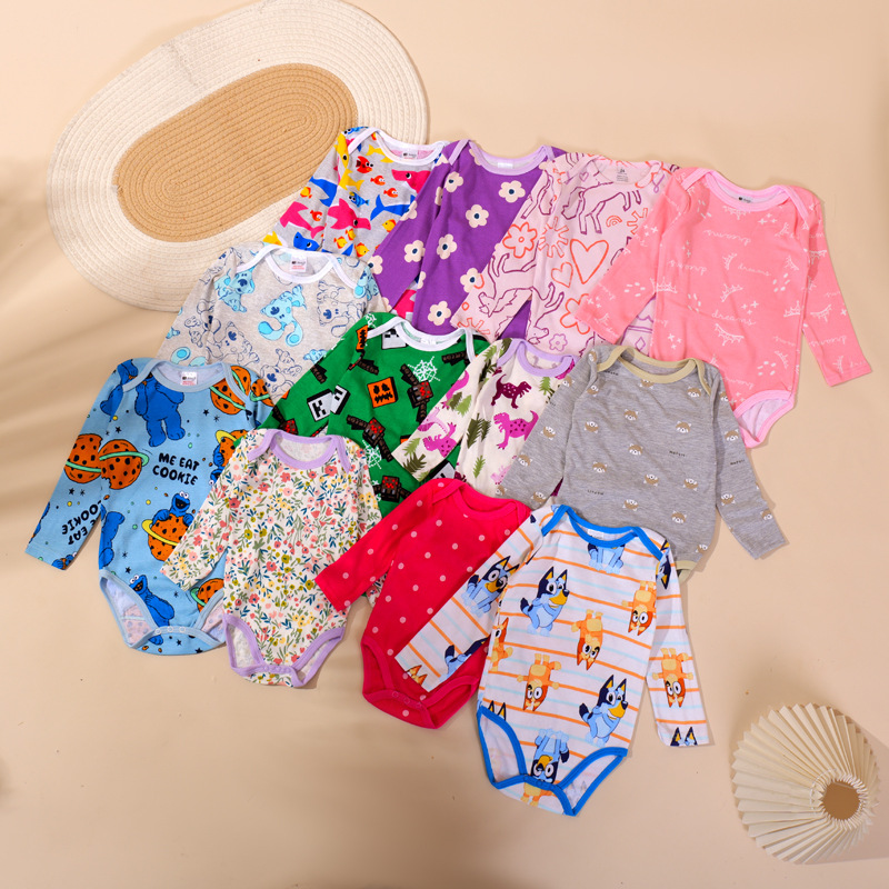 Комбинезон для детей, хлопок, длинный рукав, печать, цвет хаки